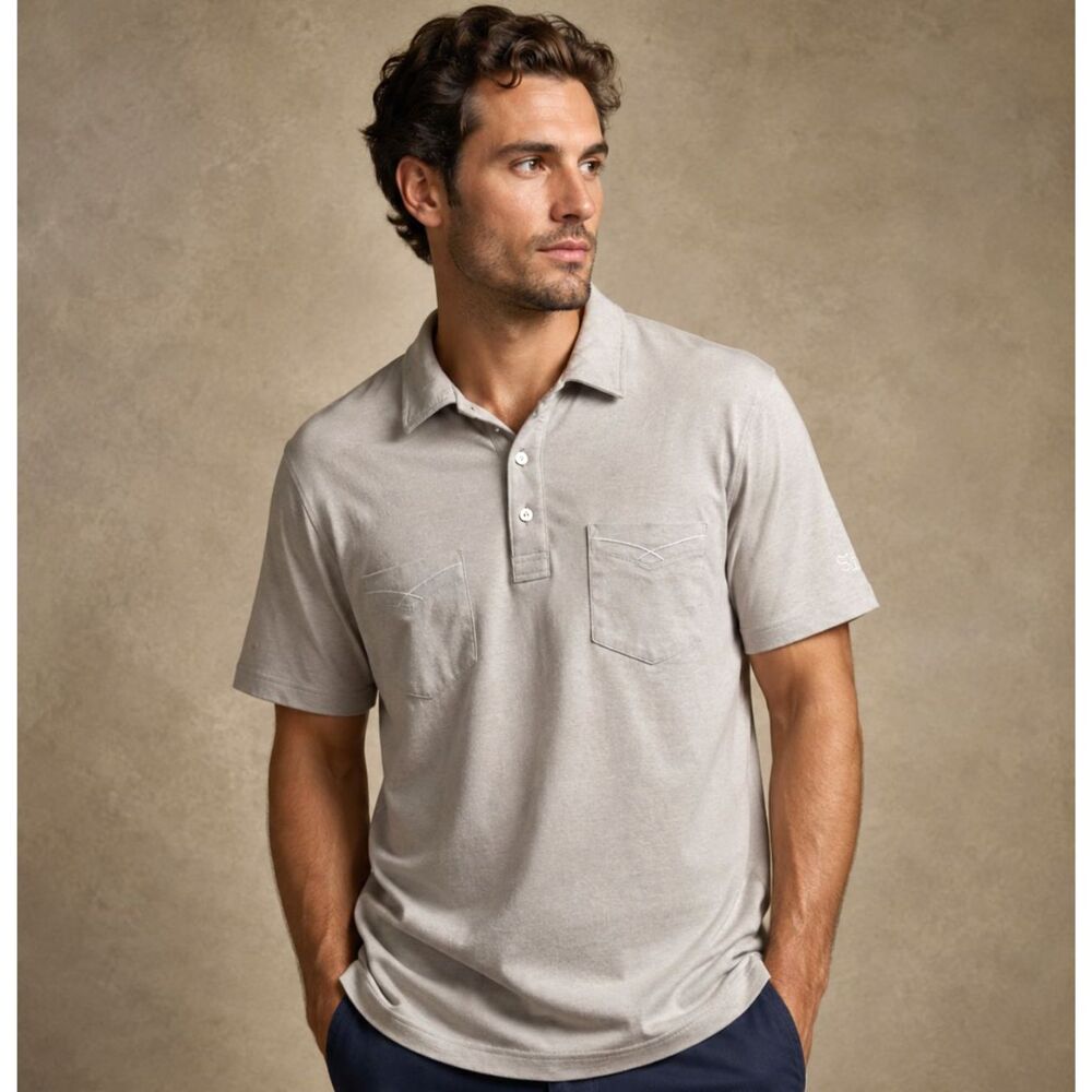 Travis Mathew Golf Performance Pima Cotton Polo Shirt Preppy Size L